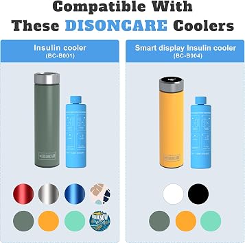DISONCARE Odyssey Series Ice Pack Bottle Kit Replacement 60H 3Pens Medicine Insulin Cooler Travel Case