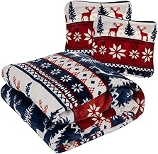 Cuddly Blanket with Racing Animals Fleece Blanket Warm 160 x 200 cm Gift for Santa Claus and Christmas 24825