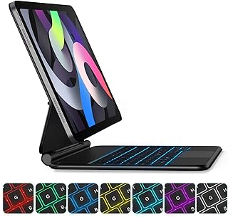 Floating Cantilever Stand Magnetic Keyboard Case Compatible with iPad 11 Inch, iPad Case with iPadOS Shortcuts, Multi-Touch Trackpad, 7-Color Backlit, Bluetooth 5.2 Connection, 800mAh Battery