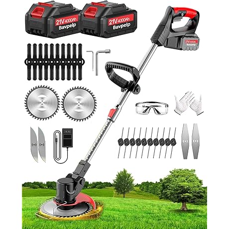 Electric Weed Wacker Cordless, Ultra-Long Runtime Battery Weed Wacker
