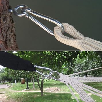 Stainless Steel Spring Snap Hook Carabiner M6 M8 M10 Heavy Duty Carabiner Clip Spring Clips Keychain 5/16 Inch Quick Links for Backpack, Hammocks, Camping, Swing(16/30/10PCS)