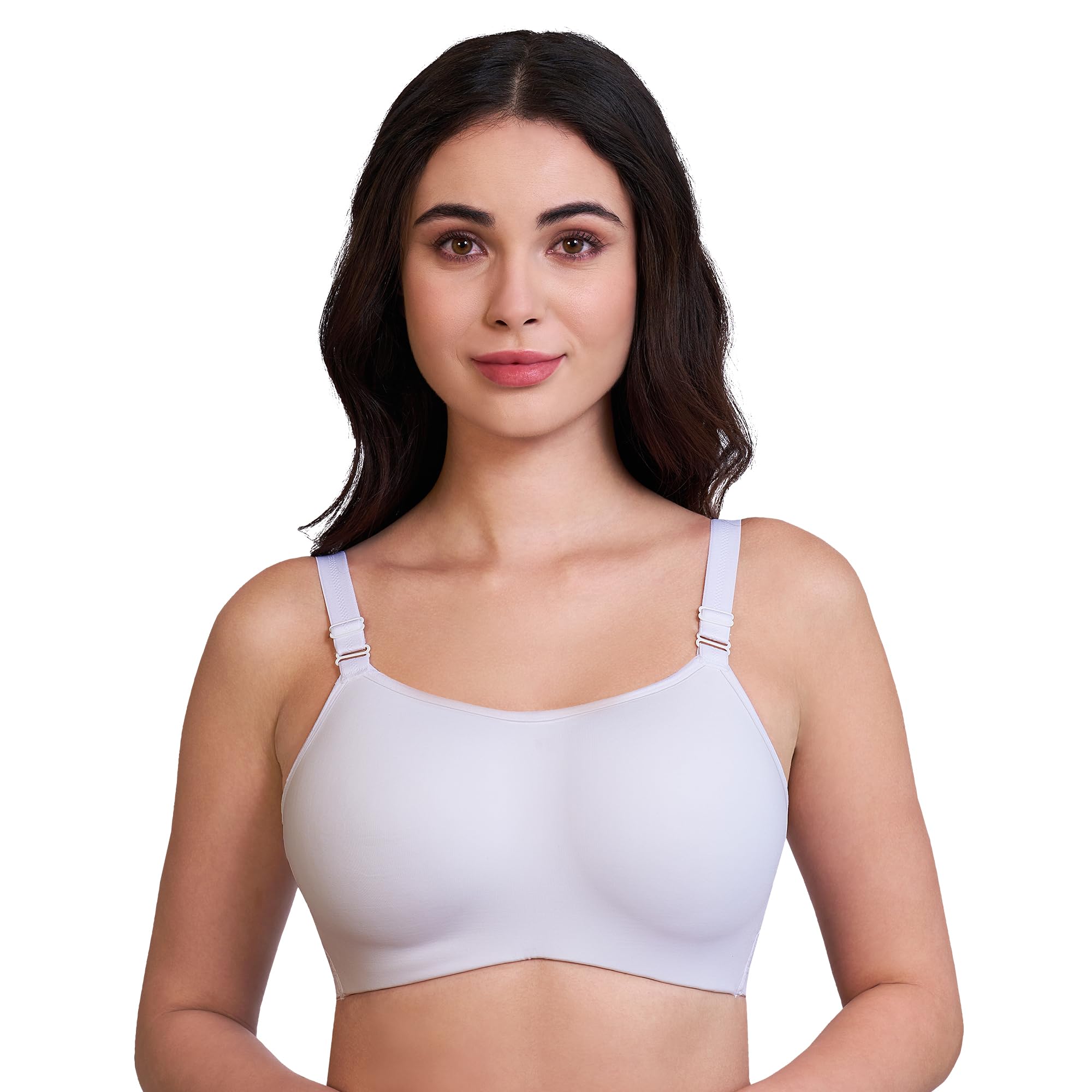 trylo Riza Advancefit Women's Soft Padded Non-Wired Super Stretch Lycra Fabric High Round Neck Adjustable Broad Straps Everyday Wear Bra-picture-15
