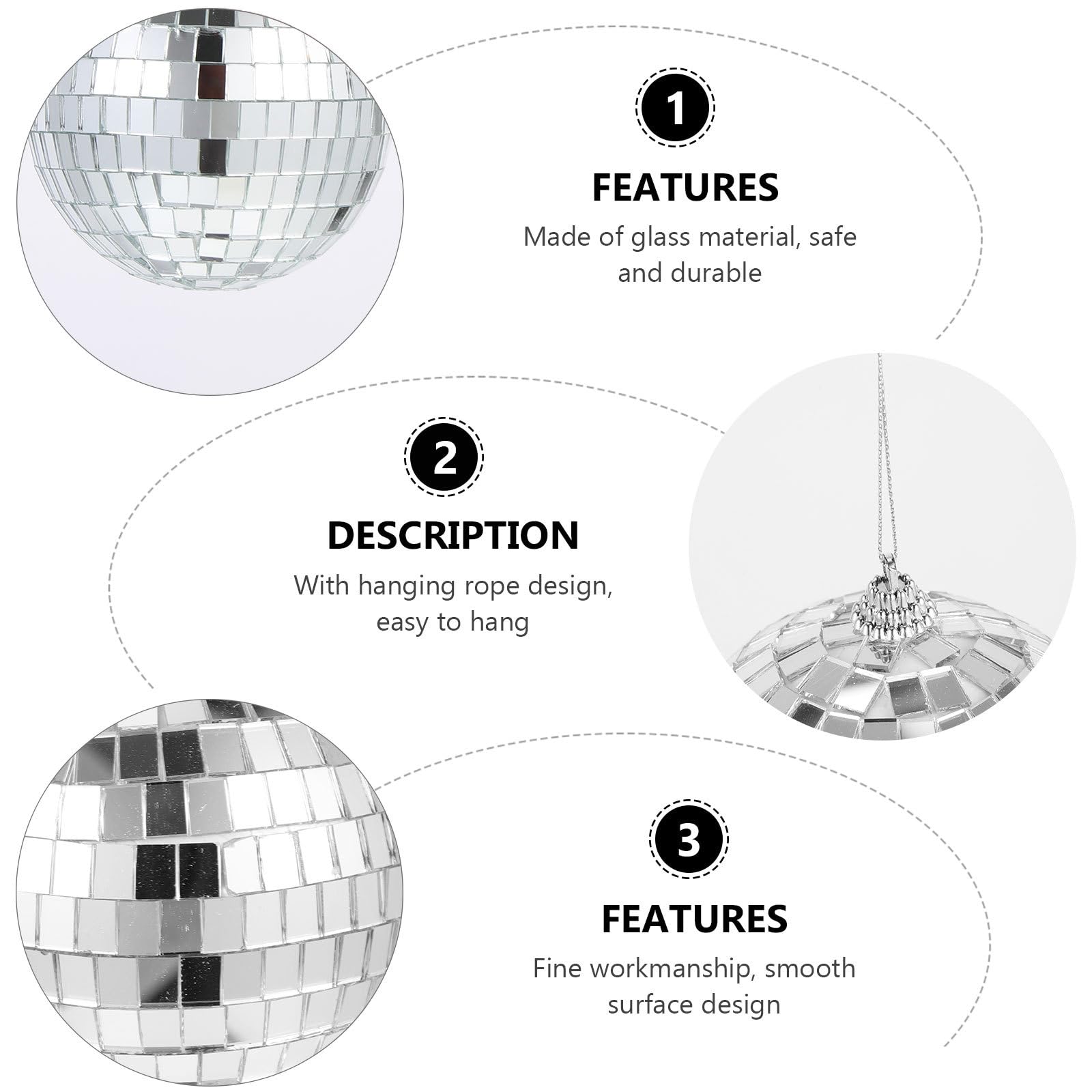 Lot de 40 Boules à Facettes en Verre Argenté pour Décoration Mariage et Fête, Création D'ambiance Réflexion Lumineuse, Style Classique et Forme Sphérique