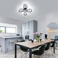 Comely Modern LED Mennyezeti Lámpa Fekete - 30W 3500LM Virág Dizájn Akril Világítás Nappalikba Hálószobákba 6500K Hideg Fehér Fény 2