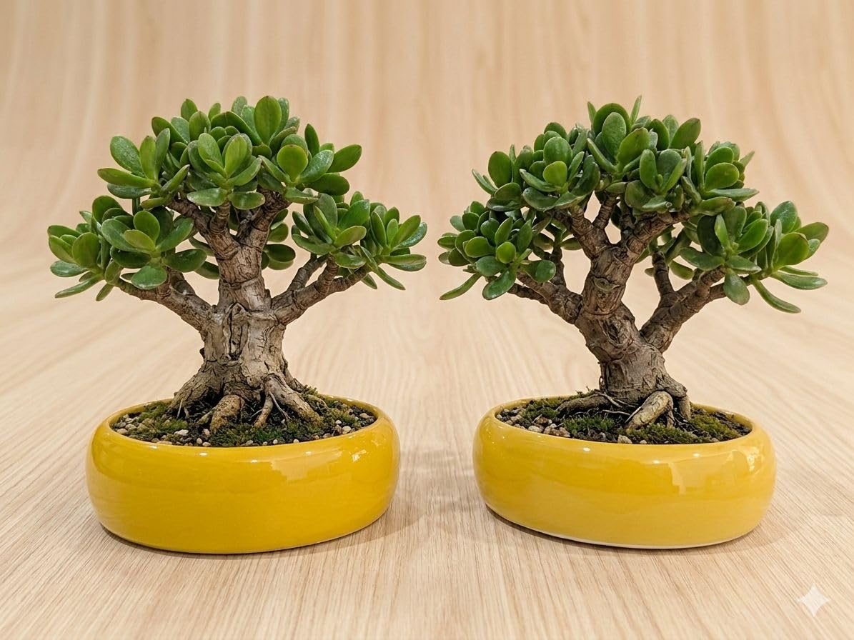 Ceramic Bonsai Planter with Drainage Holes, 16.5 x 6.35 cm Succulent & Cactus Flat Plant Pots | Lightweight Indoor Flower Pots for Home, Office & Table Décor | Pack of 2 (Yellow)-image-9