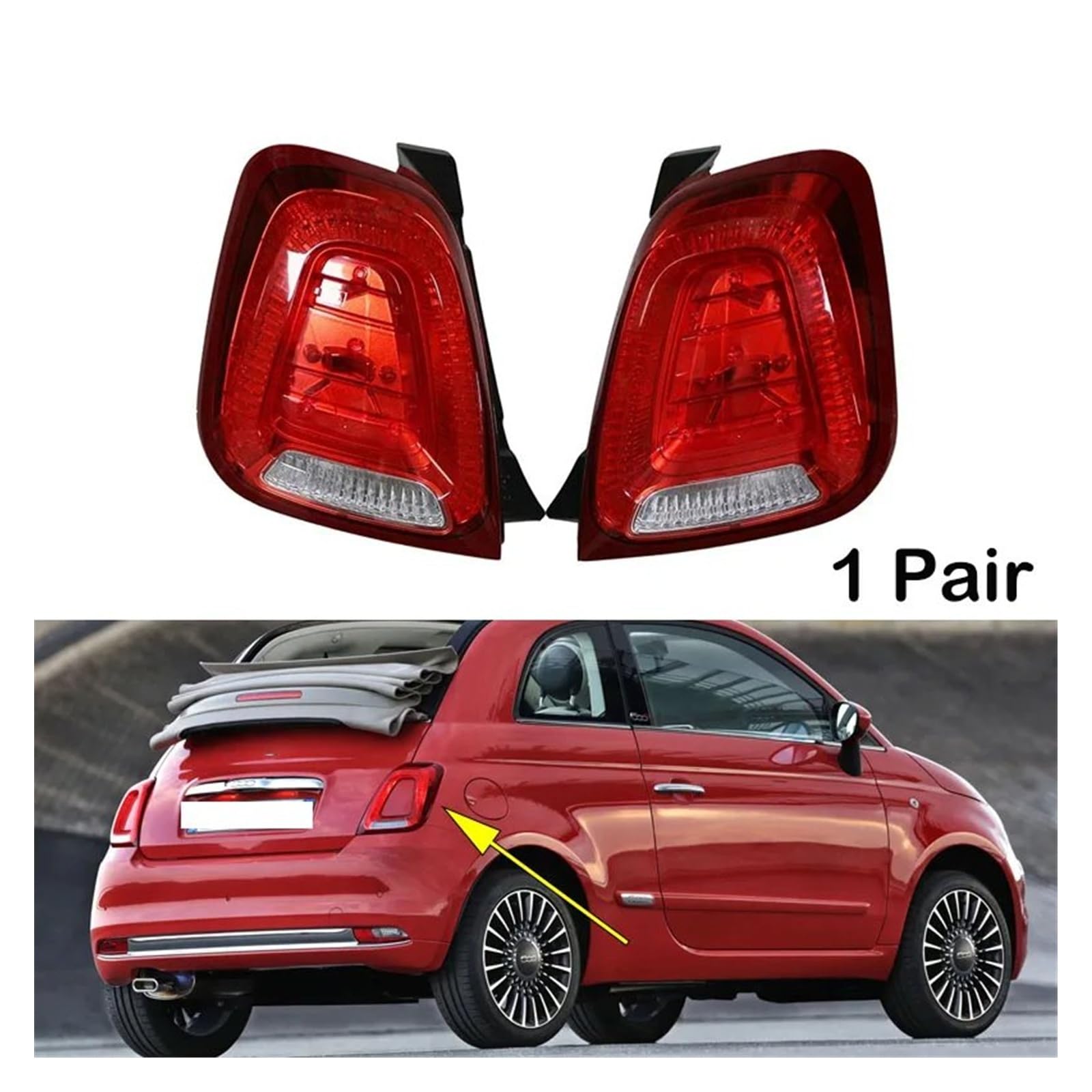 Indicatore Direzione Retrovisore 1 Coppia Per Fiat 500 Fanale Posteriore Per Auto Fanale Posteriore Freno Guida Lampada Retromarcia Indicatore Direzione Auto Sinistra Destra