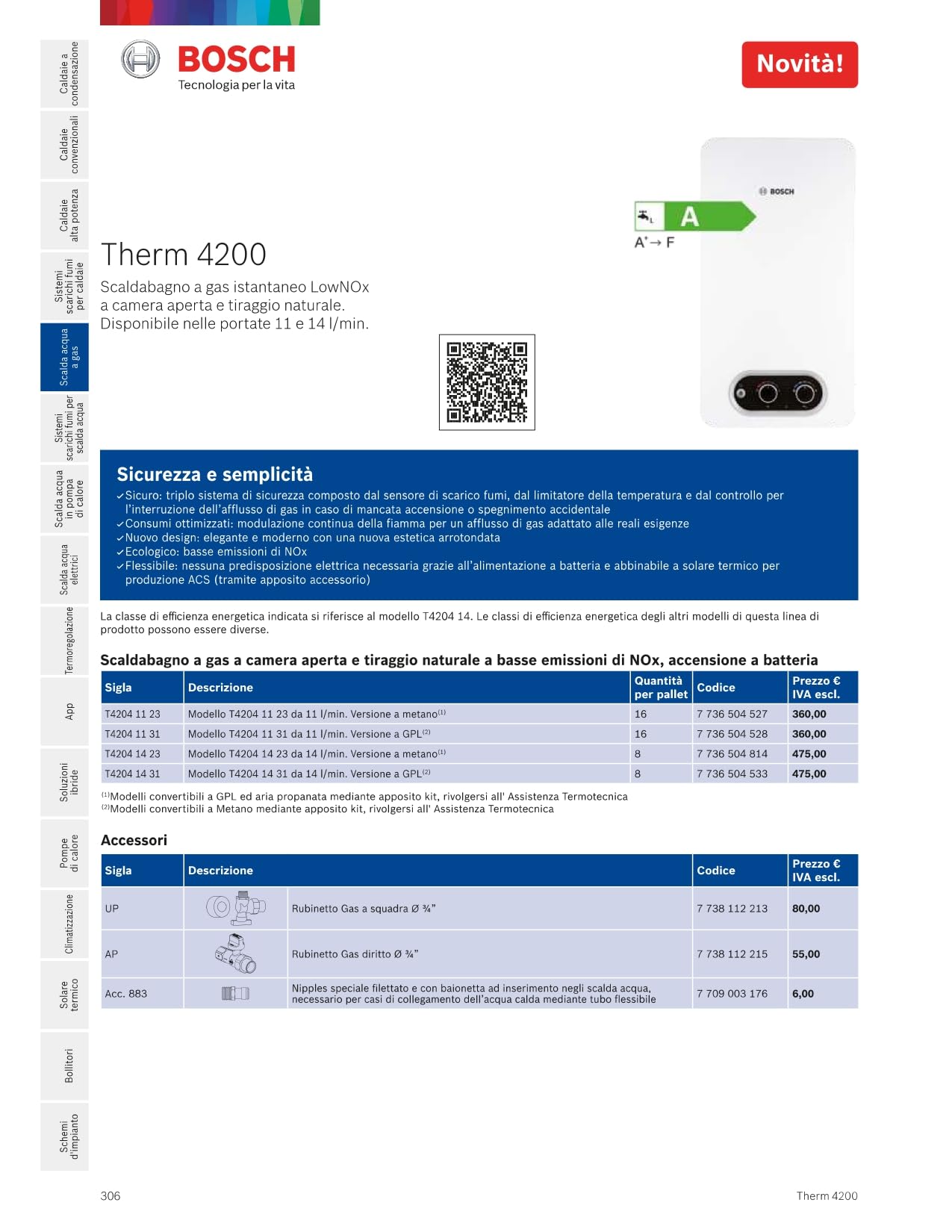 BOSCH SCALDACQUA T4204 11 23 11LITRI al MINUTO a METANO
