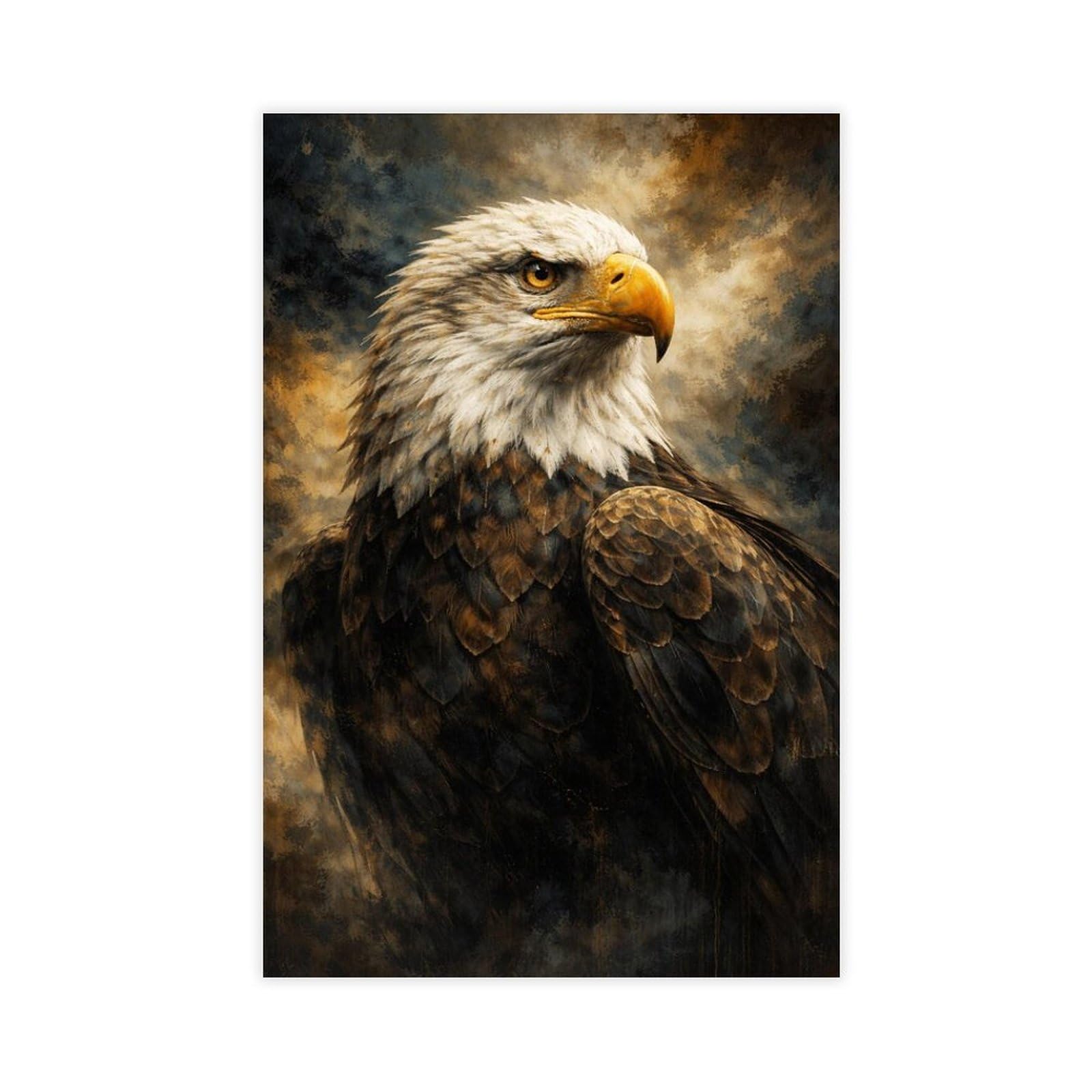 Qnvjqkdsi Unframe Majestic Bald Eagle, Wildlife Portrait Canvas Poster Bedroom Decor Landscape Office Room Decor Gift 20" L X 30" W