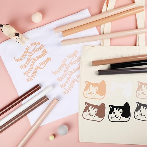 Miniatura 5 de HTVRONT Paquete de Vinilo HTV en Tonos de Piel - Paquete de 10 rollos de vinilo de transferencia de calor marrón de 12" × 3 pies en tonos de piel,