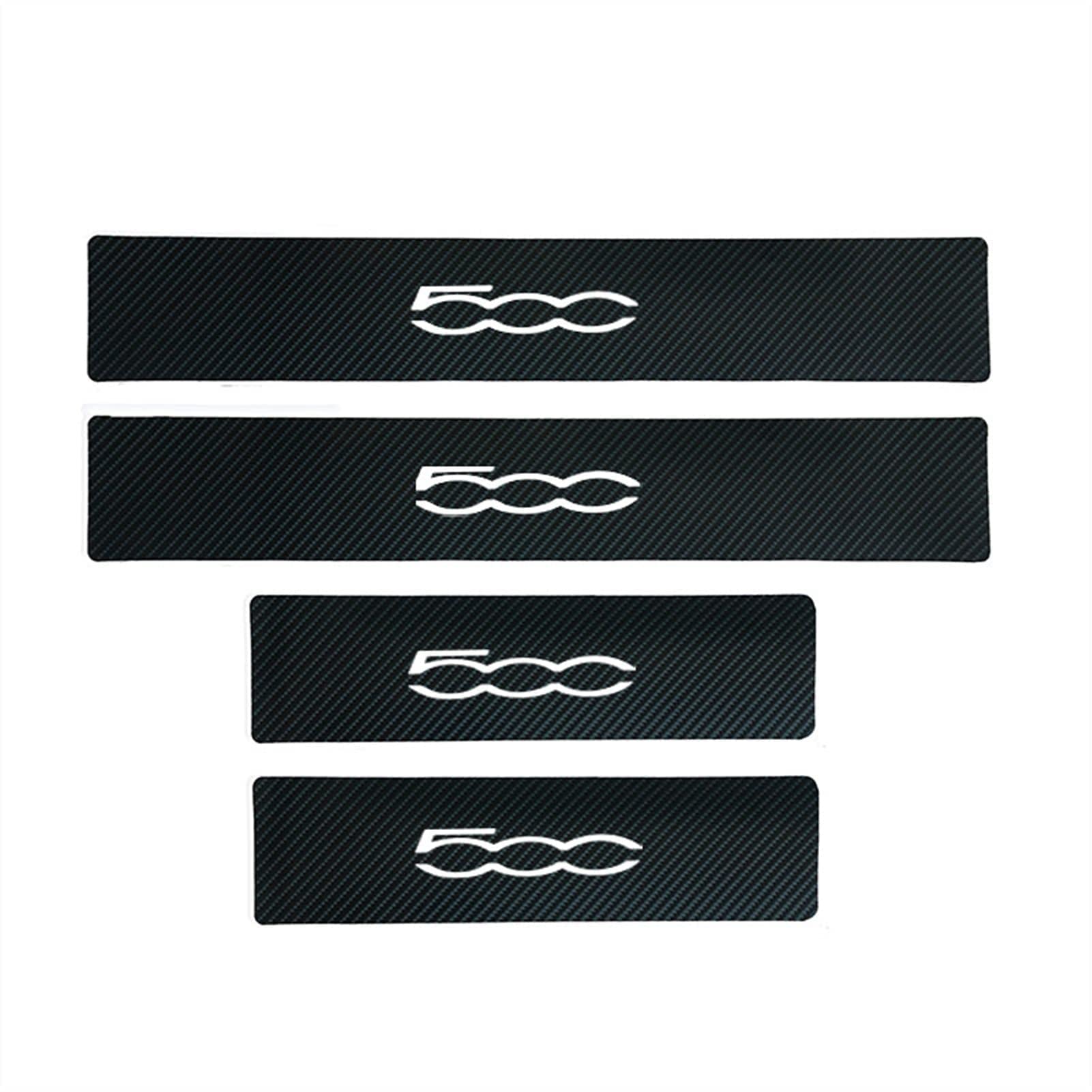4 Pièces Plaques Plinthes Fibre De Carbone Pour Peugeot 206 - Protection Seuil De Porte Anti-Rayures Rouge