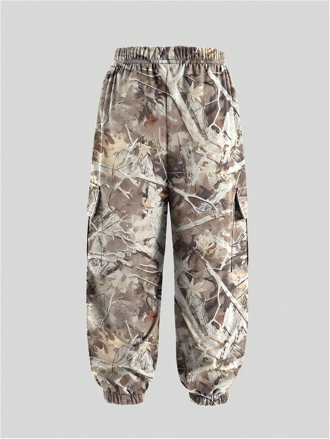 Boy's Camo Joggers Elastic Waist Baggy Cargo Pants Flap Pockets Casual Pants - Image 3