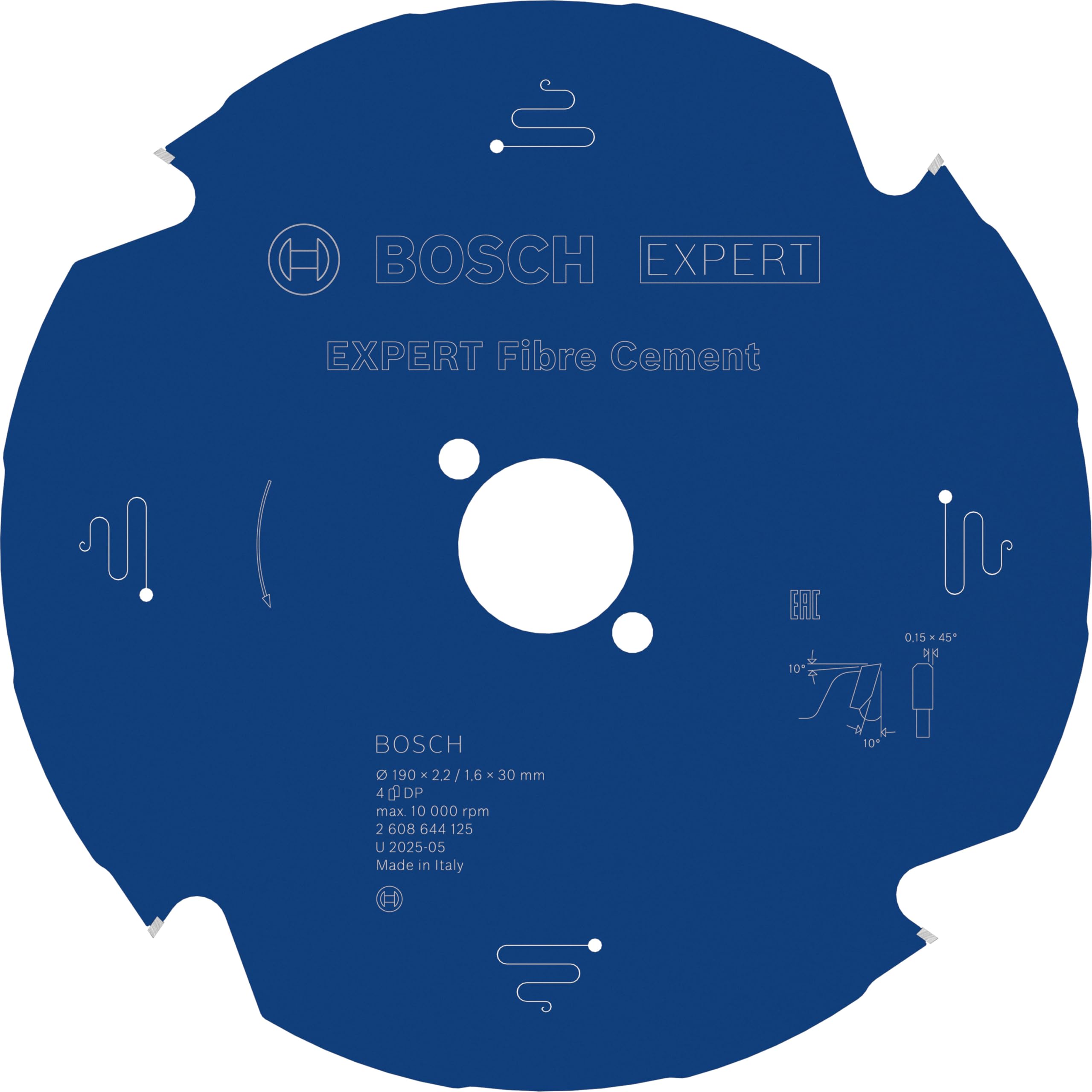 Bosch 2608644124 Expert daire testere bıçağı, fiber çimento için, Mavi, 2608644125