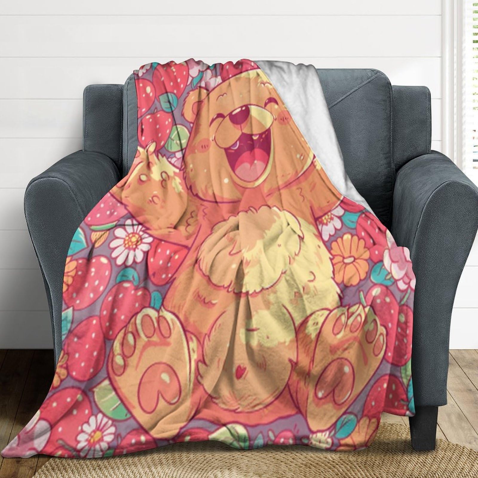 Couverture en flanelle ours pour rester au chaud en toute saison