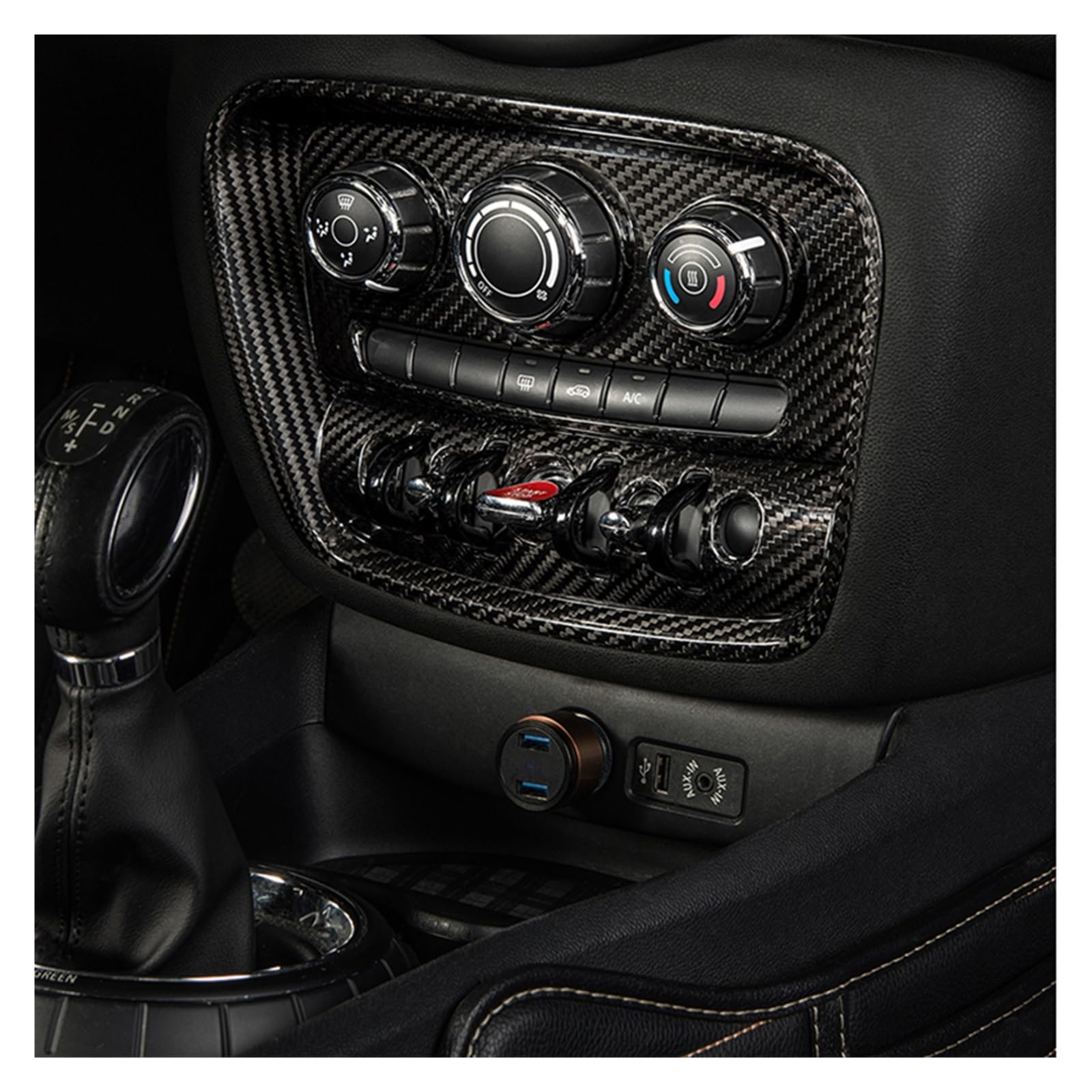 Rivestimento In Fibra Di Carbonio Per Pannello Console Interno – Per MINI Cooper S F55 F56 F57
