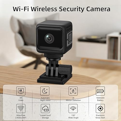 Miniatura 2 de Cámara oculta con audio/video - Mini cámara pequeña. Cámaras ocultas espía para uso en interiores en el hogar. Cámara espía con visión nocturna y