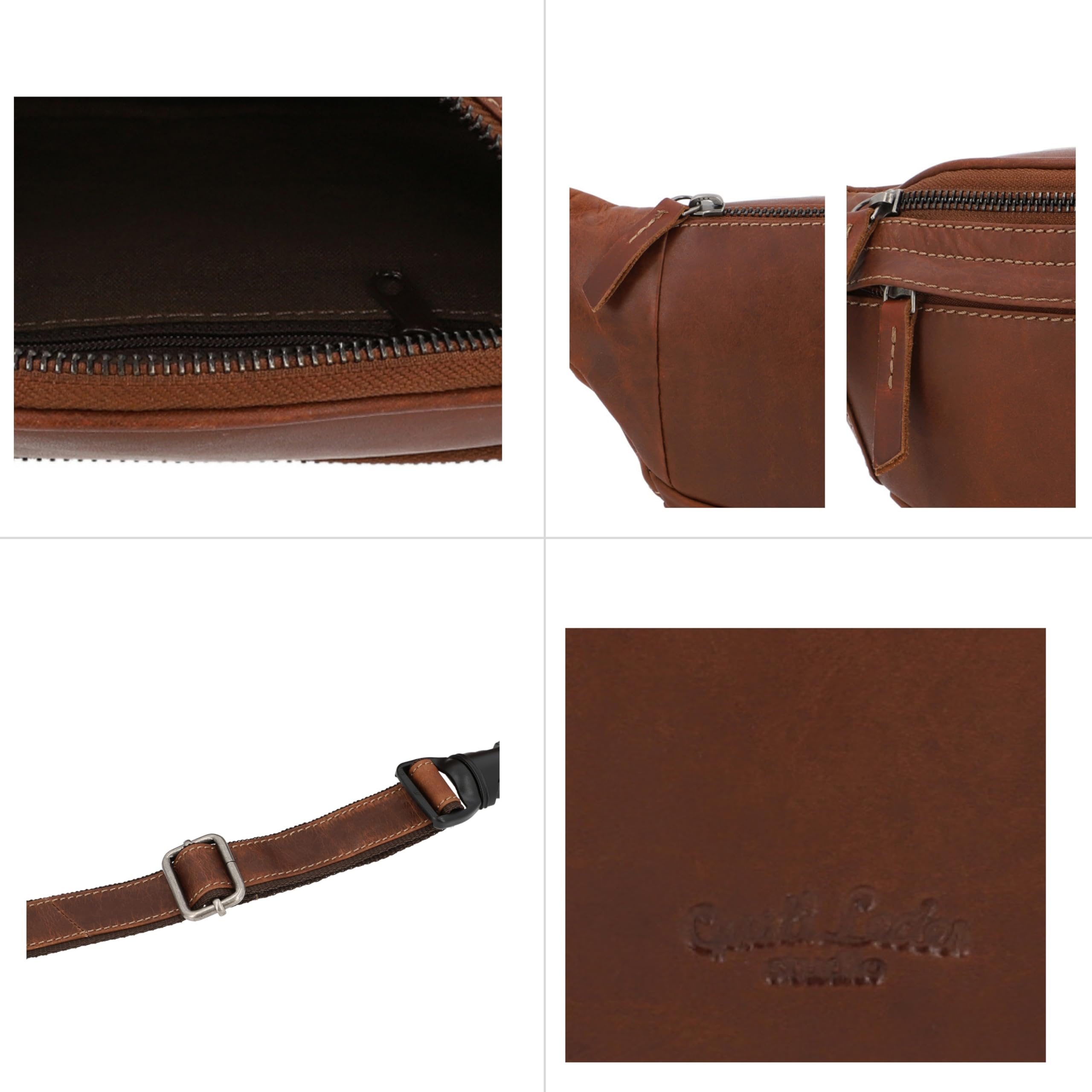 Gusti Marsupio Pelle Spencer – Marsupio Pelle Uomo & Donna in Vera Pelle con Cinghia Regolabile, Stile Vintage Elegante e Compatto