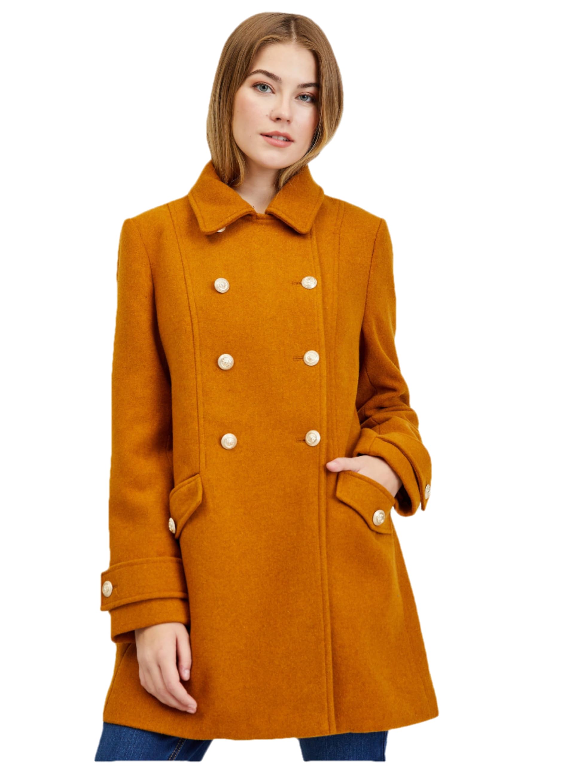 ORSAY Brauner Damen-Wintermantel mit Wolle Trendige Damenmäntel | Stilvolle Begleiter | Warme Wintermode | Modische Mäntel | Elegante Outerwear | Winterjacken | Klassische Mäntel L