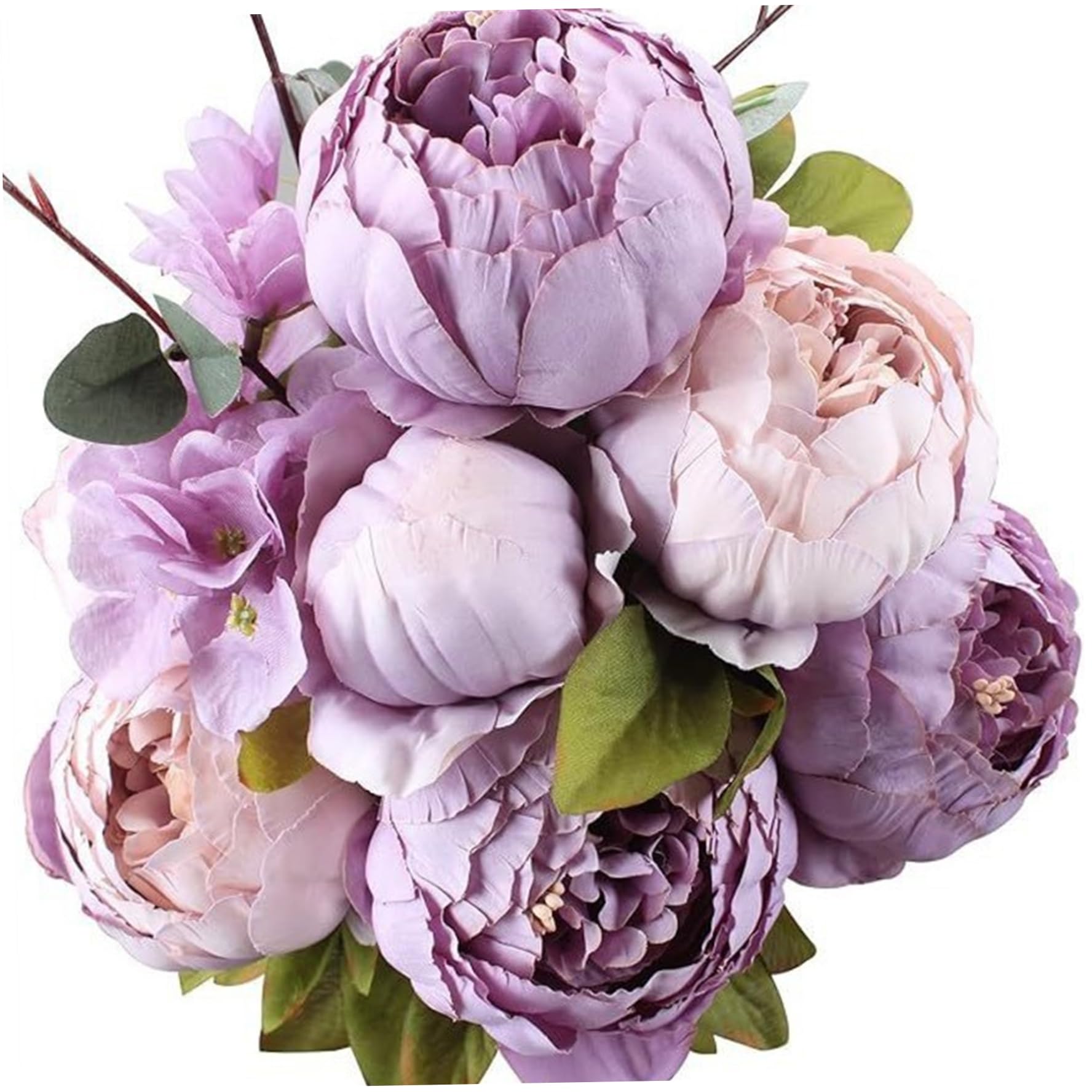 Pivoines artificielles sans entretien : fleurs en soie violettes pour intérieur toujours fleuri