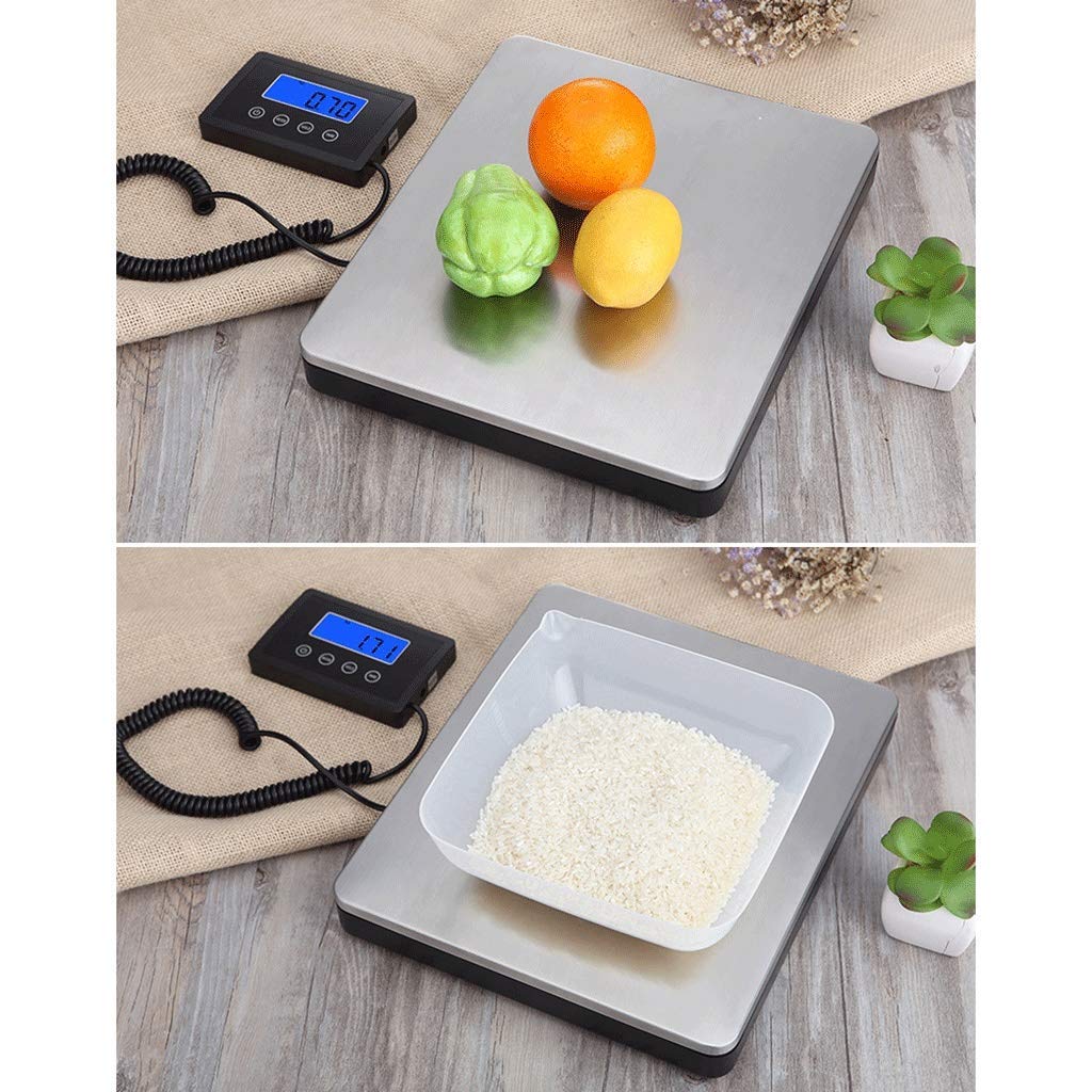 Báscula electrónica de alta precisión, plata digital, 180 kg/50 g, pesaje postal profesional, plataforma de acero inoxidable, básculas de frutas para tiendas comerciales, pesaje de cocina, báscula pa