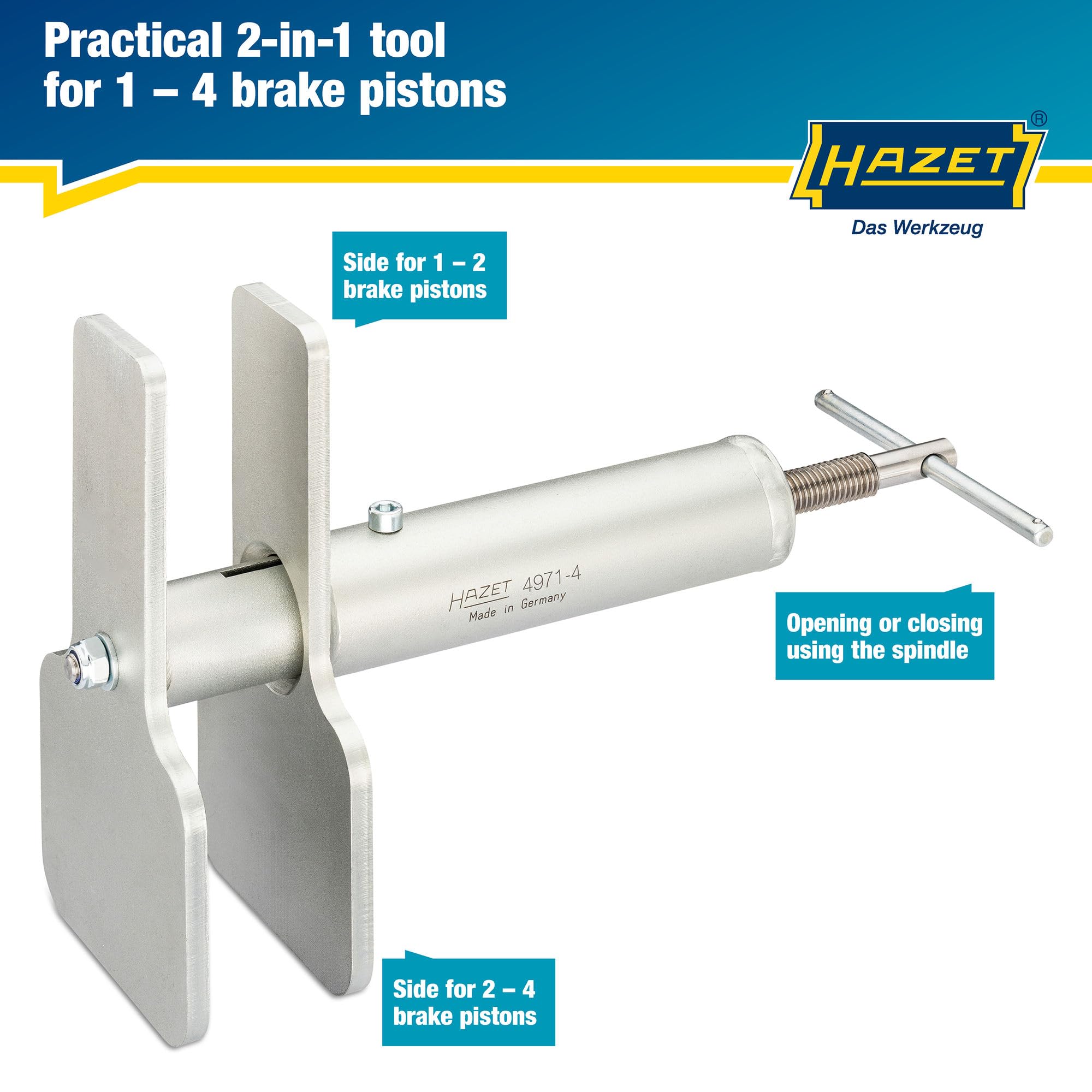 HAZET 4971-4 Kit herramientas giro/retroceso émbolo pinza de freno