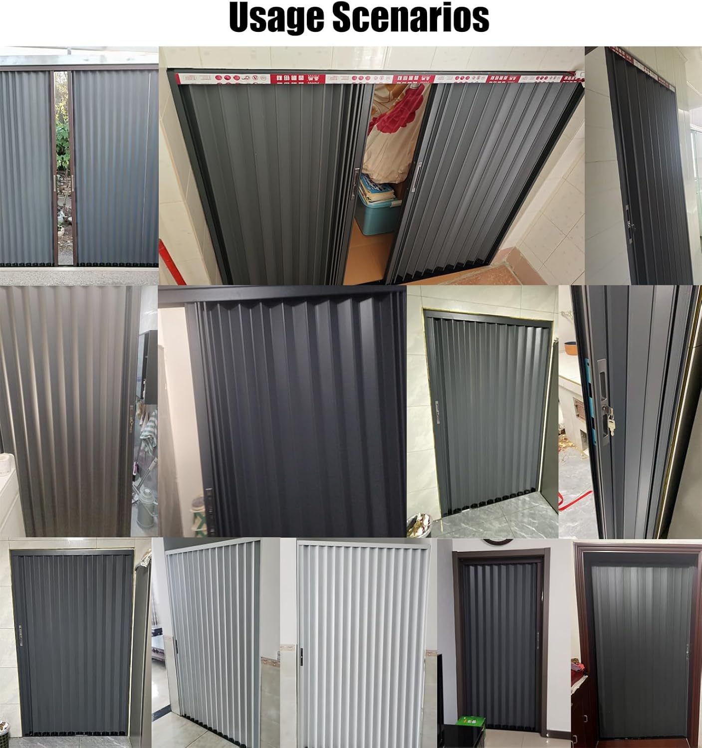 84" Magnetic Accordion Sliding Doors - 90'' Tall Concertina Folding Doors for Apartments & Dining Rooms, Invisible Pleated Door for Attics & Homes (108x228.6CM, 42.5x90IN)