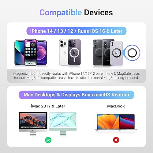 Miniatura 6 de PROfezzion Soporte de cámara de continuidad de metal para computadoras de escritorio y pantallas Mac, compatible con iMac 2017 y posterior, iMac Pro