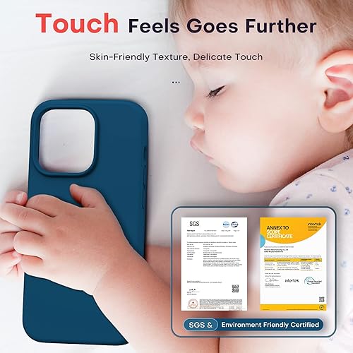 Miniatura 7 de TOCOL Funda 5 en 1 para iPhone 14 Pro Max, 2 protectores de pantalla + 2 protectores de lente de cámara, funda delgada de silicona líquida para