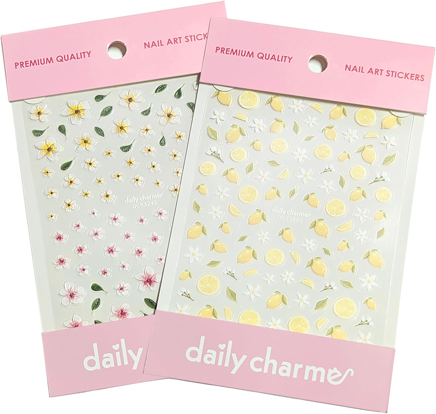 Daily Charme Red Cherry Coquette Bow Nail Art Sticker Bundle, Cute 3D Nail Art with Red Rhinestones for Cute Valentine's Day, Spring, Summer Nails
