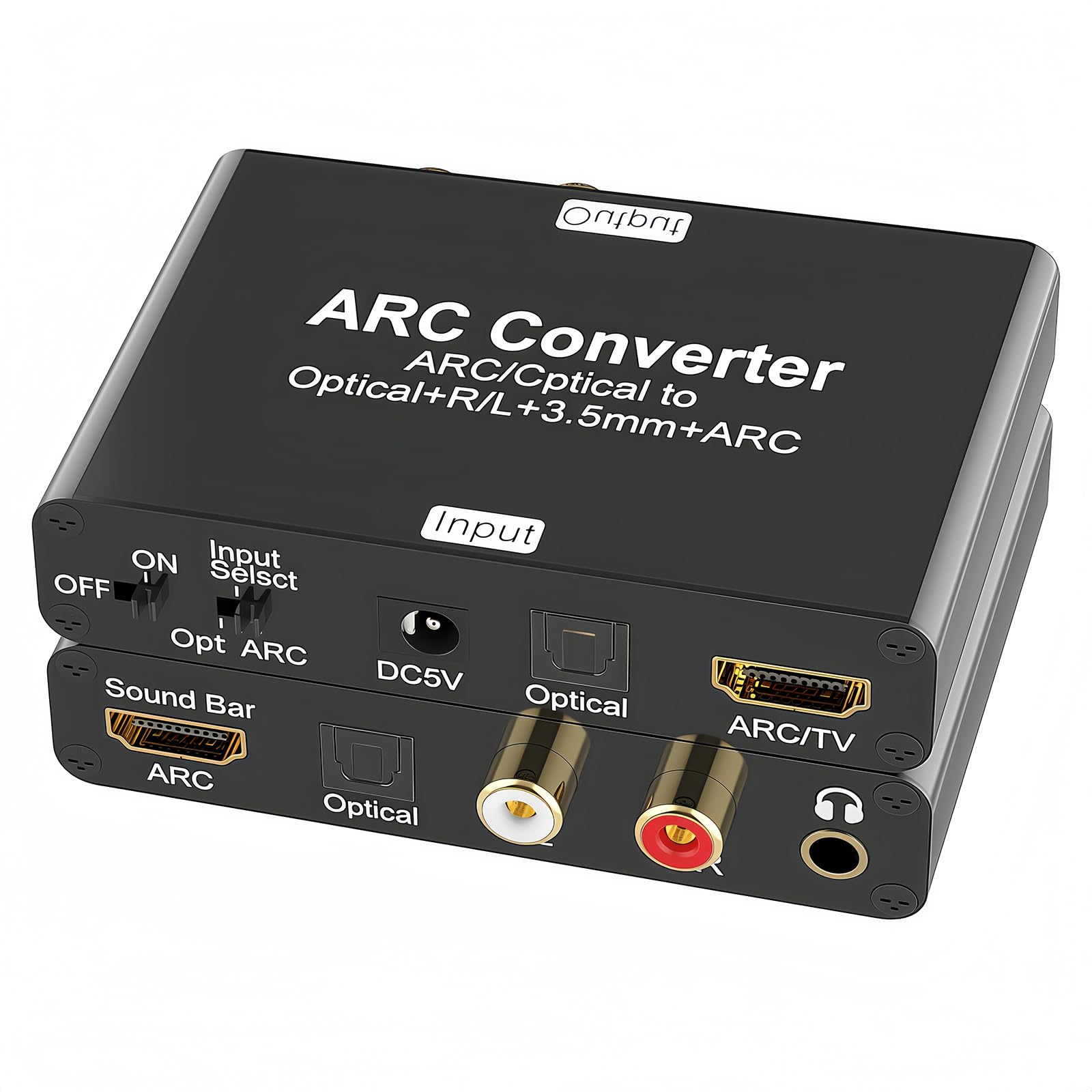 Estrattore Audio HDMI ARC con Convertitore DAC | Ingresso HDMI/Ottico a Uscita 5.1CH Ottico+ARC+RCA+3.5mm | DAC 192kHz & Controllo Volume CEC | Compatibile con TV 4K, Console di Gioco, Soundbar