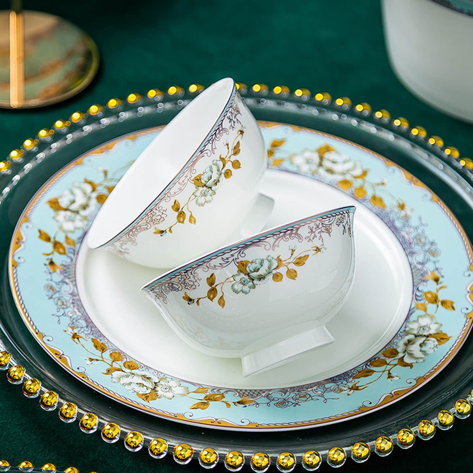 Zestaw obiadowy, 28-elementowy zestaw obiadowy z porcelany kostnej, dla 6 osób, zestaw obiadowy z białej porcelany, nietłukący, nowoczesna zastawa stołowa, w tym tal,