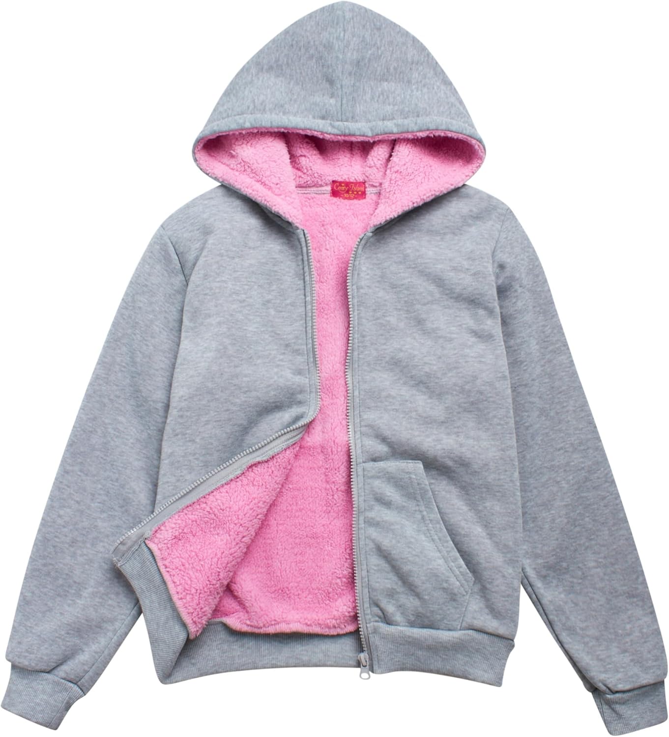 Coney Island Girls Hoodie - Cozy Soft Fleece Sherpa Lined Hoodie Zip Up Sweatshirt for Girls - Size Up for Better Fit - Image 3