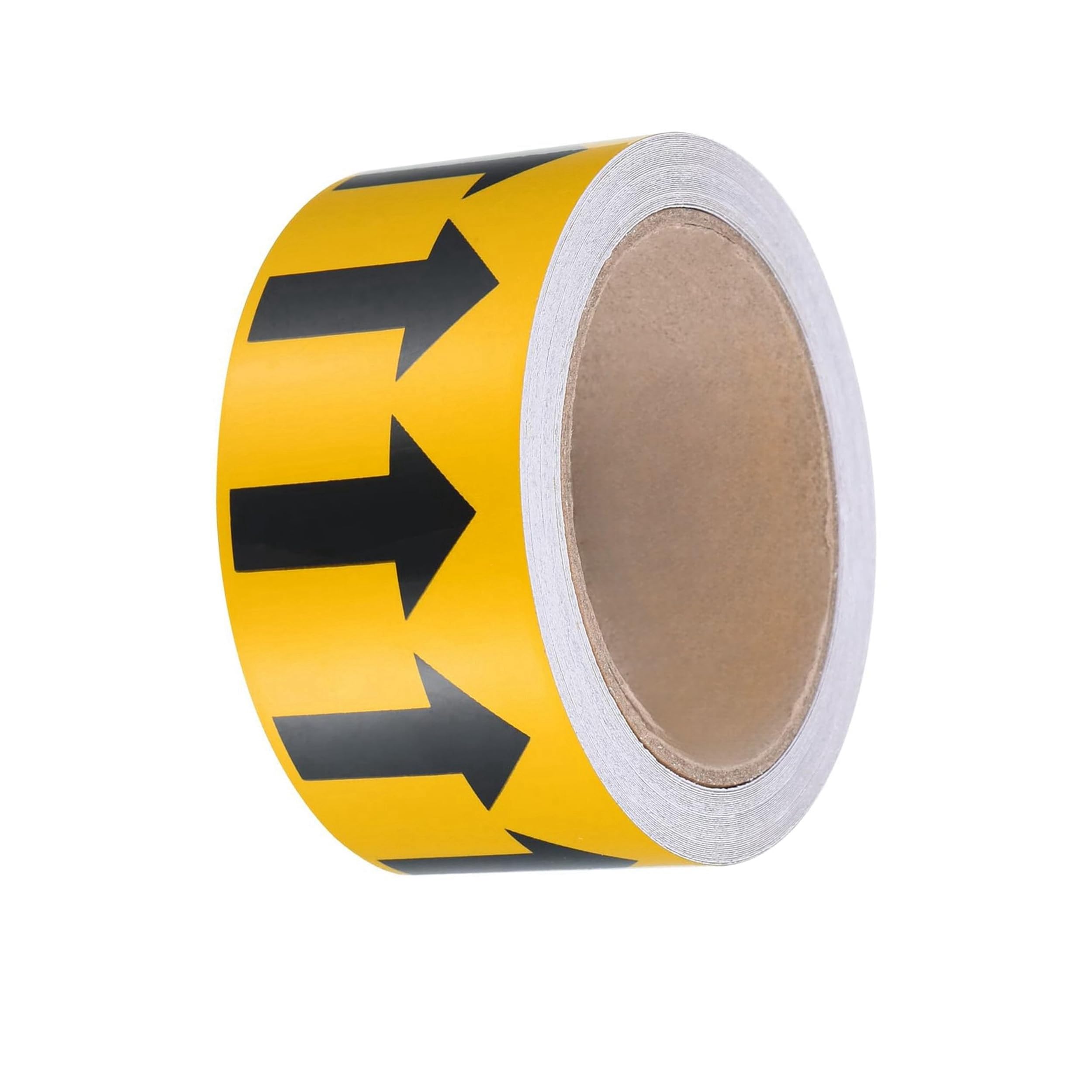 Pipe Flow Arrow Tape Pipeline Arrow Stickers 2 Inch x 66 Ft (5cm x 20M) Pipe Identification Marking Arrow Labels with Reflective Strips for Pipe Flow Markers, Yellow/Black