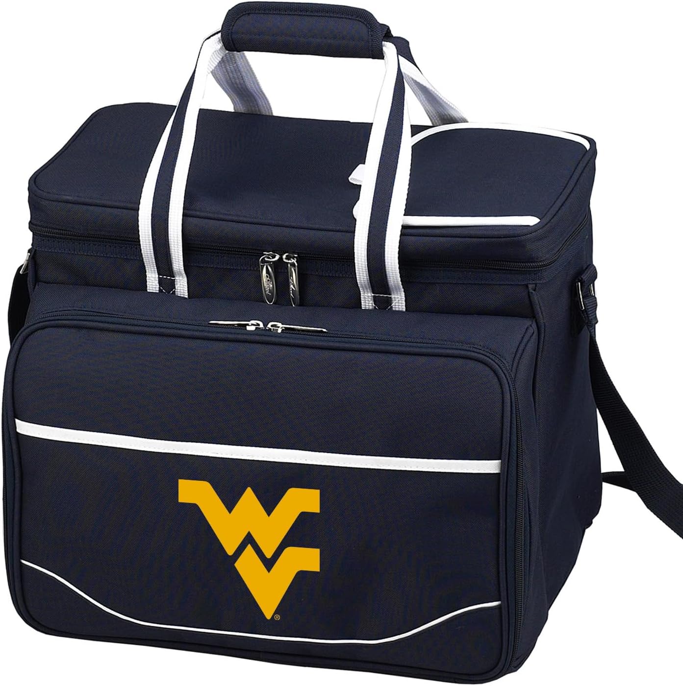 West Virgina University Licensed Mountaineers Equipped Cooler for 4 - Designed and Assembled in California