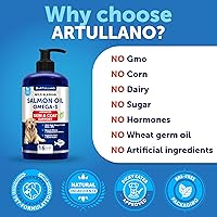 Vista 6 de Aceite de Salmón para Perros - Omega 3 para Perros - 16 FL OZ de Aceite de Salmón Silvestre de Alaska - Ácidos Grasos Naturales EPA y DHA