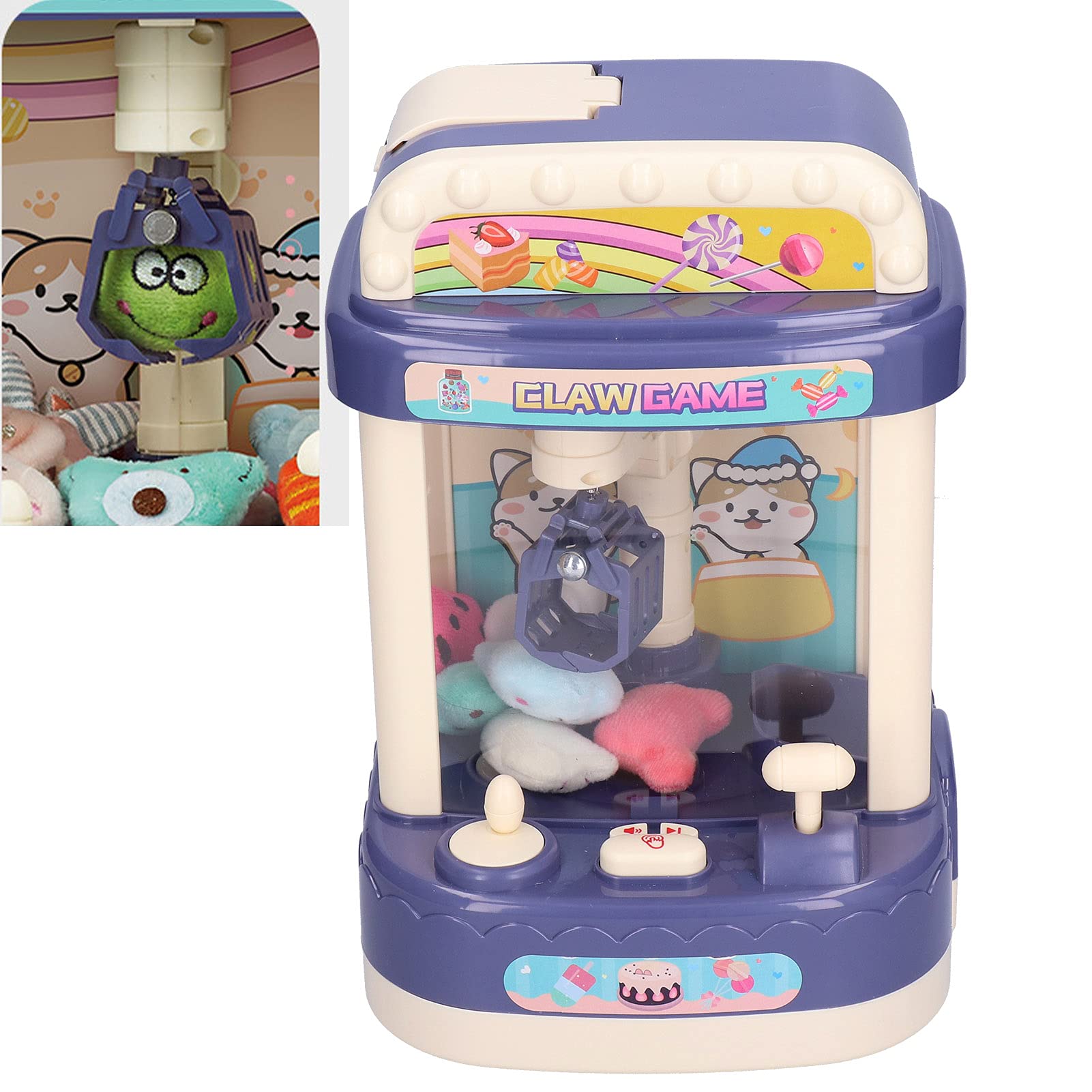 Mini Gioco di Artigli per Bambole di Caramelle per Bambini con Musica Leggera per Il Divertimento in Famiglia a Casa con Materiale ABS Resistente (Mini Macchina per Bambole Blu