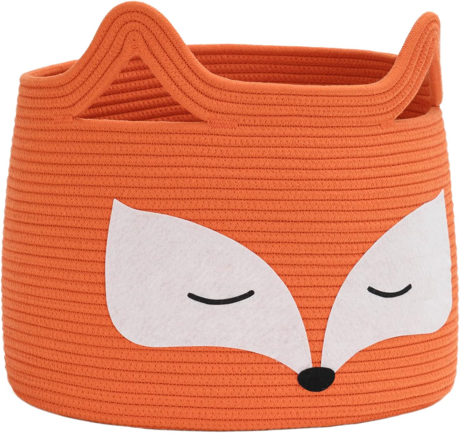 HiChen Large Cute Fox Basket, Baby Nursery Basket for Toys