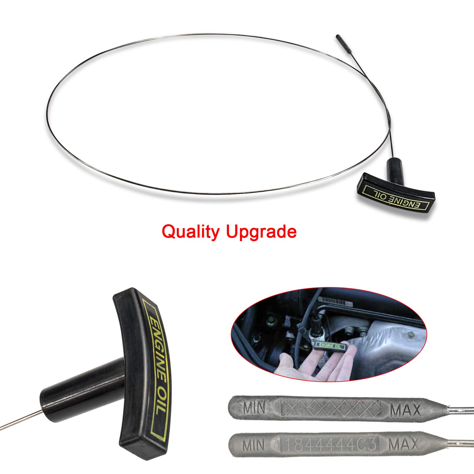 3mirrors Upgrade 3C3Z6750AA Engine Oil Level Dipstick Indicator Compatible with 2003-2006 Ford F-250 F-350 F-450 F-550 Excursion Super Duty 6.0L V8 Diesel Powerstroke Fluid Level Indicator Dip Stick