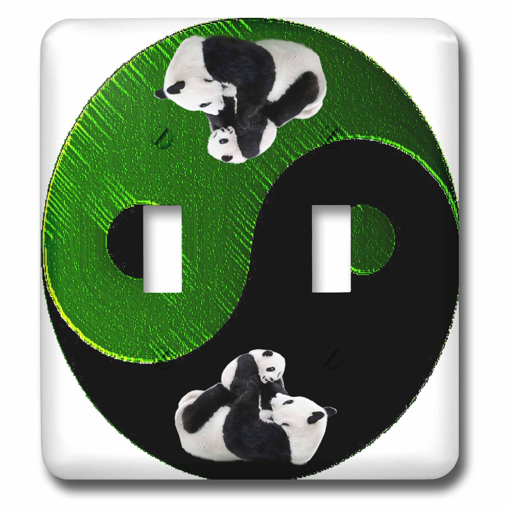Panda Ying-Yang interruptor de doble palanca 3dRose lsp_38051_2 para dormitorio