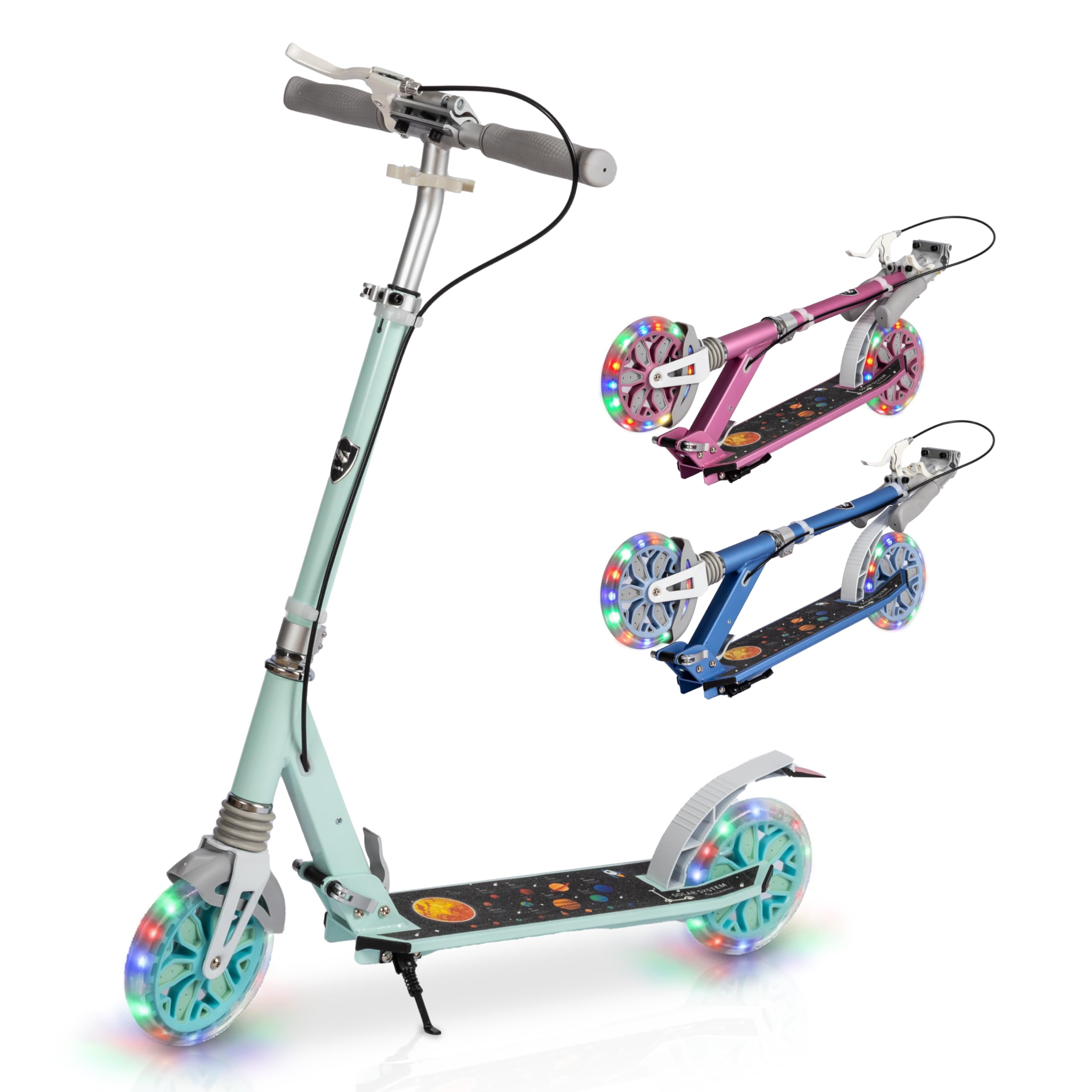 新品未使用 ランボルギーニ 三輪キックスクーター｜着脱式シート付き・高さ調整可能 Amazon.co.jp: 【S.Darwin】 二輪 光るLEDタイヤ キックスクーター