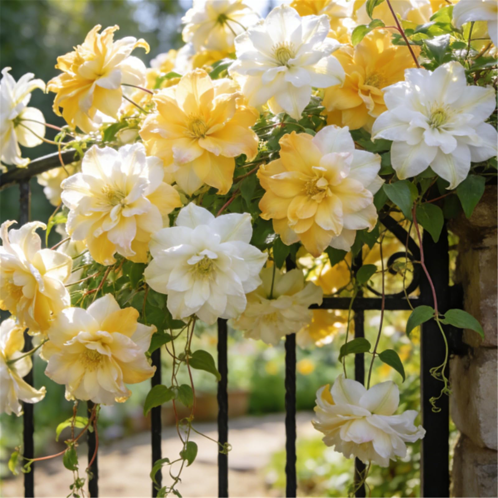 Rare Clematis/Climbing Clematis/Rhizomes/Garden Fences/Climbing Plant Decorations/Bare Roots Hardy, Professional for Beautiful Indoor/Outdoor Displays-5 Roots-A