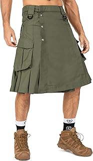 OCANXUE Kilt for Men Camo Utility Kilt Waterproof Tactical Kilt Irish Scottish Kilts for Men with 4 Pockets