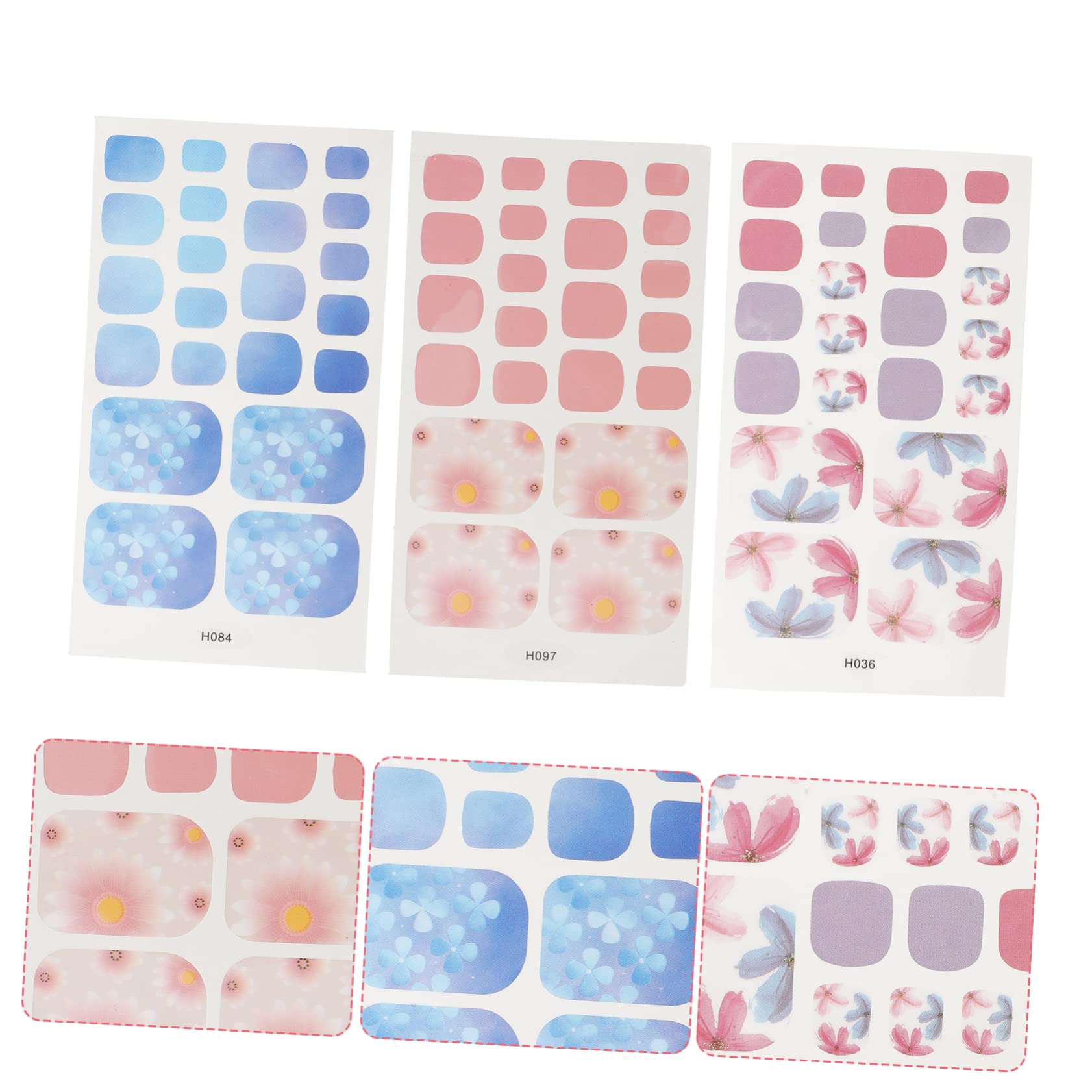 Didiseaon 5 Set Adesivi Per Unghie Dei Piedi Stickers Natalizi Unghie Decorazioni Unghie Adesivi Per Bambini Unghie Finte Lucide Adesivi Per Le Unghie Dei Piedi Etichetta 6 Fogli*5