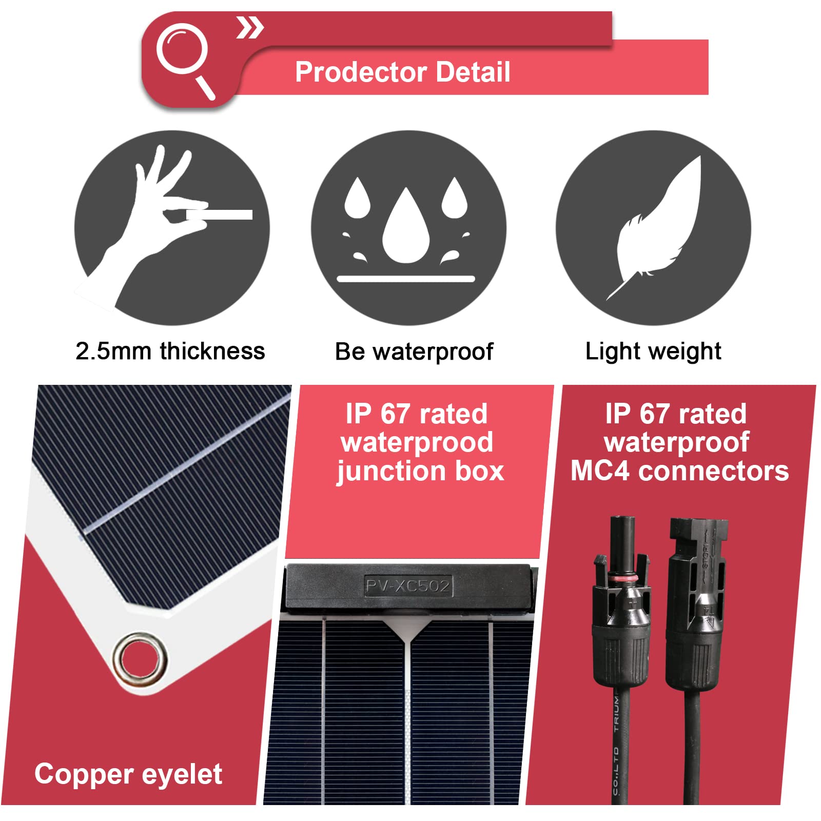 Kit de panneau solaire flexible 200 W, panneau