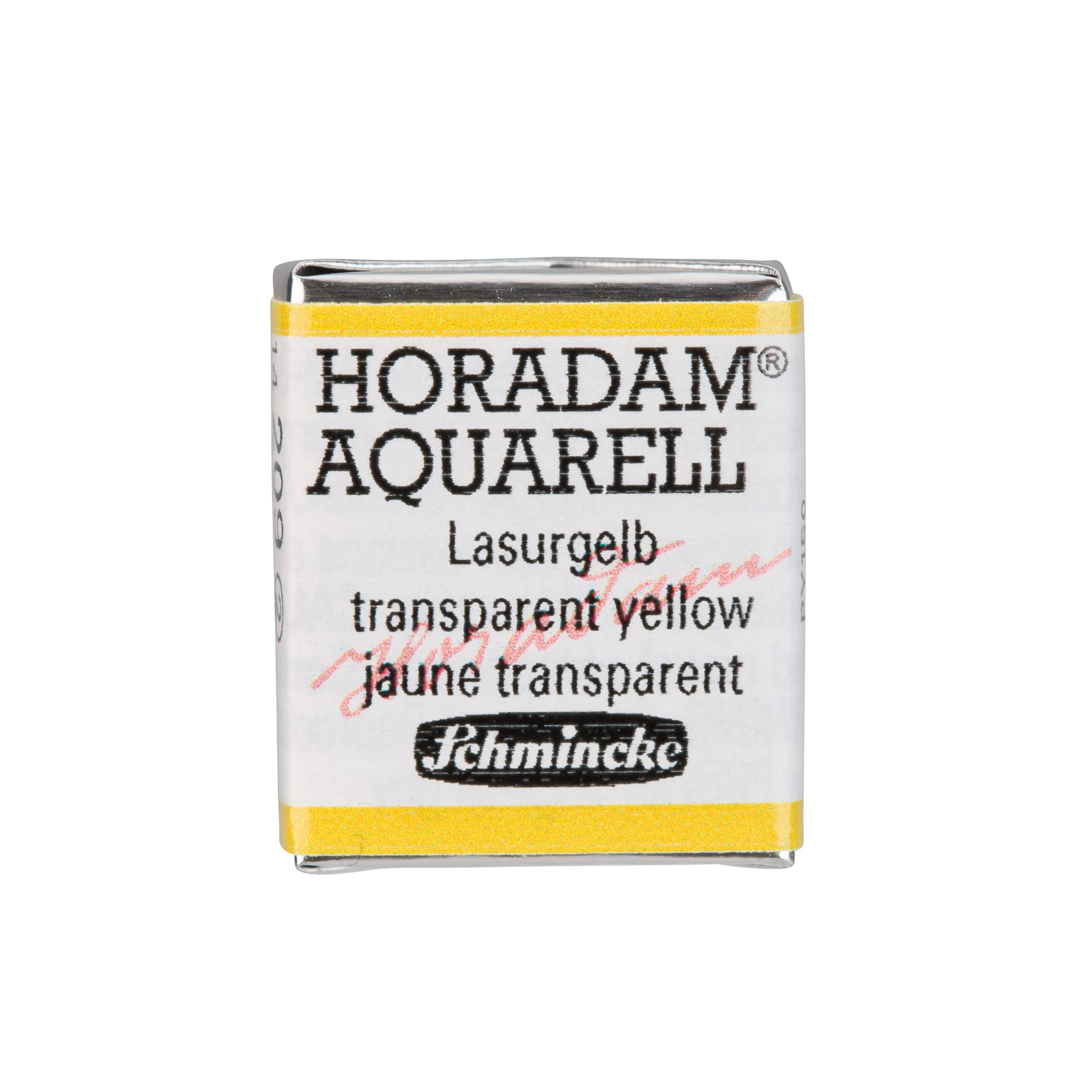 Schmincke - HORADAM® AQUARELL - finest artists' watercolour paints, 209 transparent yellow, 14 209 044, 1/2 pan — image 1