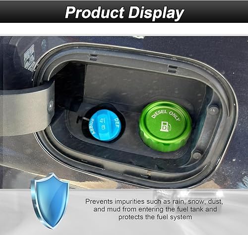 Miniatura 4 de Tapa de combustible diésel magnética verde 6061 de aluminio compatible con Chevrolet Silverado Tahoe Fit GMC Sierra Yukon 1500 3.0 2020-2024