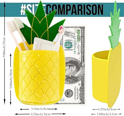 Miniatura 4 de Soporte para cepillo de dientes, soporte de silicona para cepillo de dientes montado en la pared, ventosa, organizador de baño de piña para soporte