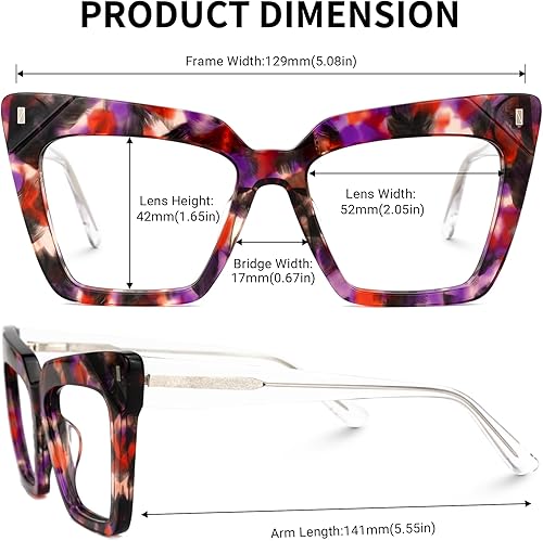 Miniatura 10 de Zeelool Marco de gafas de ojo de gato de moda para mujeres con lentes transparentes sin receta Barnes ZJGA595438