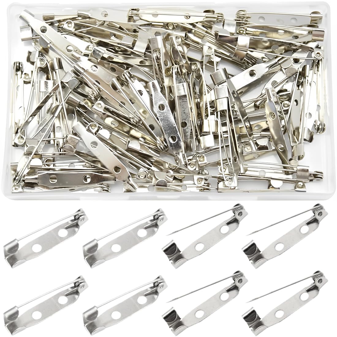 JEYORZY 200Pezzi Spilla Distintivo Spille da Bar Spille di Sicurezza, Spille Posteriori di Gioiello, Spille da Balia,Spille Metalliche,Pins di Sicurezza per Gioielli e Artigianato, Spille di Sicurezza