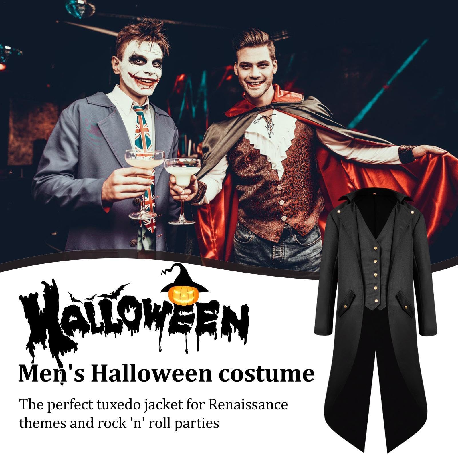 Męska kurtka steampunk na Halloween, renesansowy, średniowieczny
