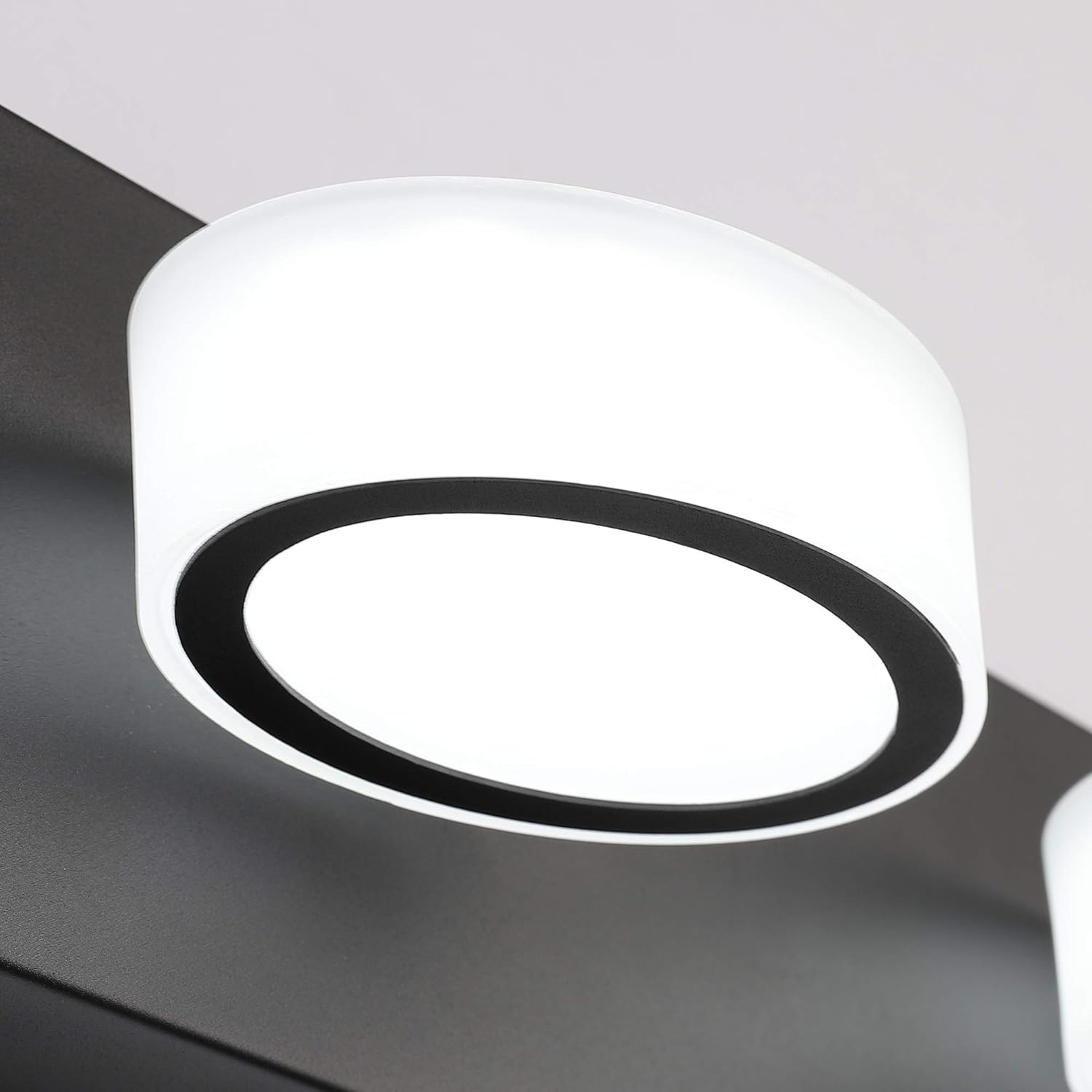 Black Friday - 40% OFF SOLFART Dimmable Modern LED Vanity Lights Bathroom Wall Fixture Matt Black Finishing Metal Rotating Oval White Acrylic 4 Lights Over Mirror Exclusive Discount 🔥 SOLFART Dimmable Modern LED Vanity Lights Bathroom Wall Fixture Matt Black Finishing Metal Rotating Oval White Acrylic 4 Lights Over Mirror
